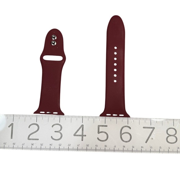 Apple Watch Sport Band Burgundy Red Silicone Strap Replacement S/M M/L NWOT - Picture 5 of 8